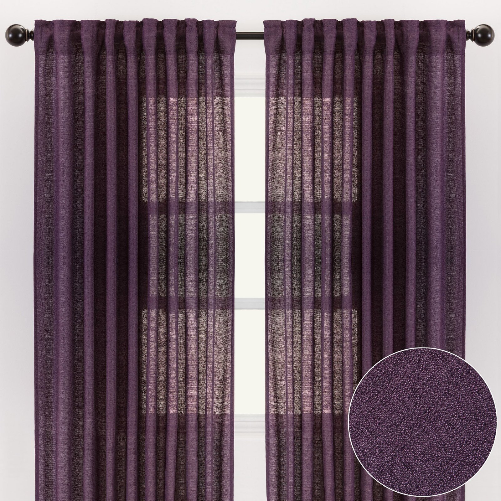 7d06372ba21d500d134a4c7def9bdff5aaa48f12f0cd089d5bb43efb94205210.jpg Faux Belgian Flax Solid Curtains - Image 1